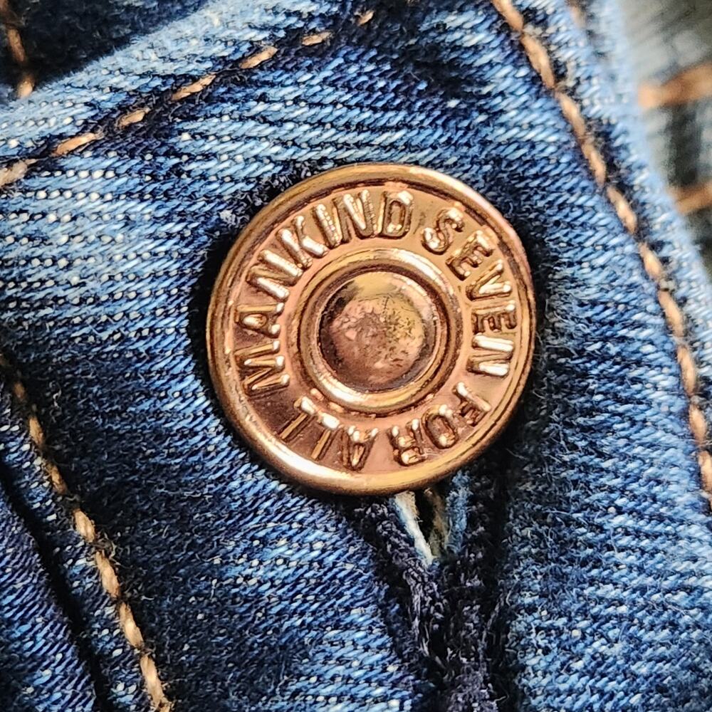 7 For All Mankind B(air) Dojo Jeans SZ 32 Bootcut Flare Stretch Blue Denim Pants - Picture 6 of 16